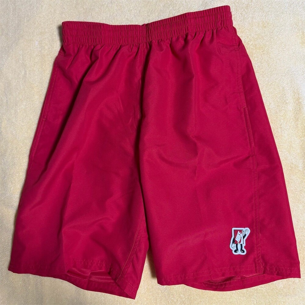 Nike Athletic Shorts Boys XL Red Mesh Lined Elastic Waist Swoosh Logo
